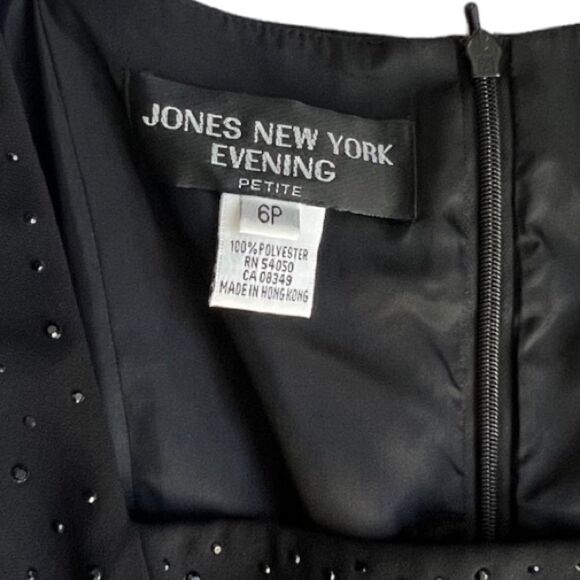 Jones New York evening Black cocktail long Dress sz 6P - Picture 7 of 8
